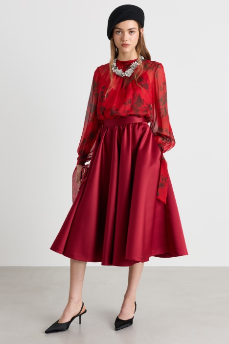 Vestido midi de chifón - Intrend