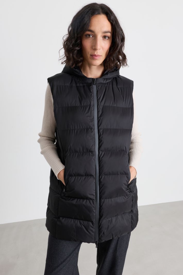 Padded waterproof gilet - BLACK - Intrend - 2