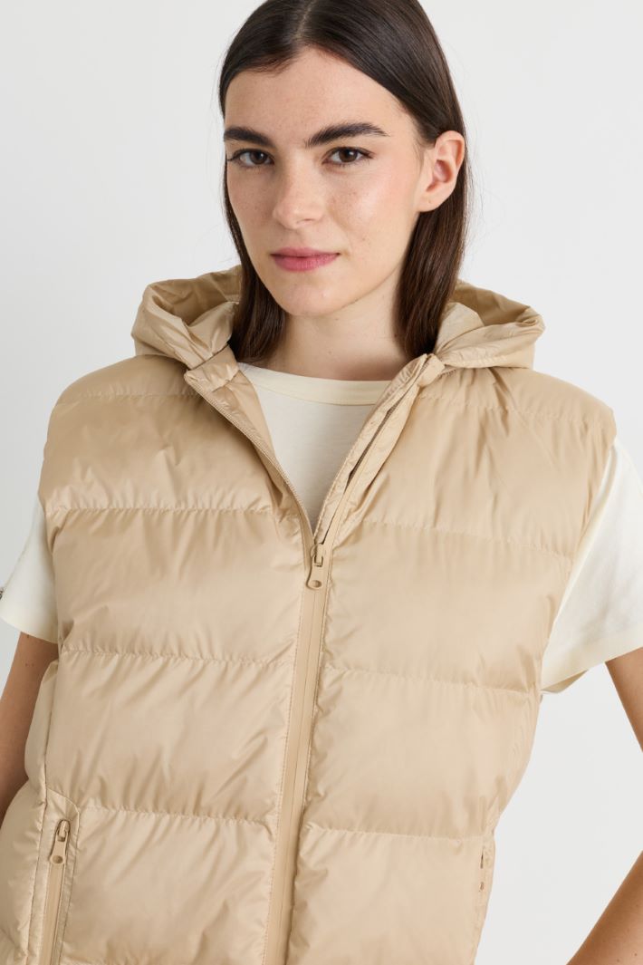 Padded waterproof gilet - CAMEL - Intrend - 3