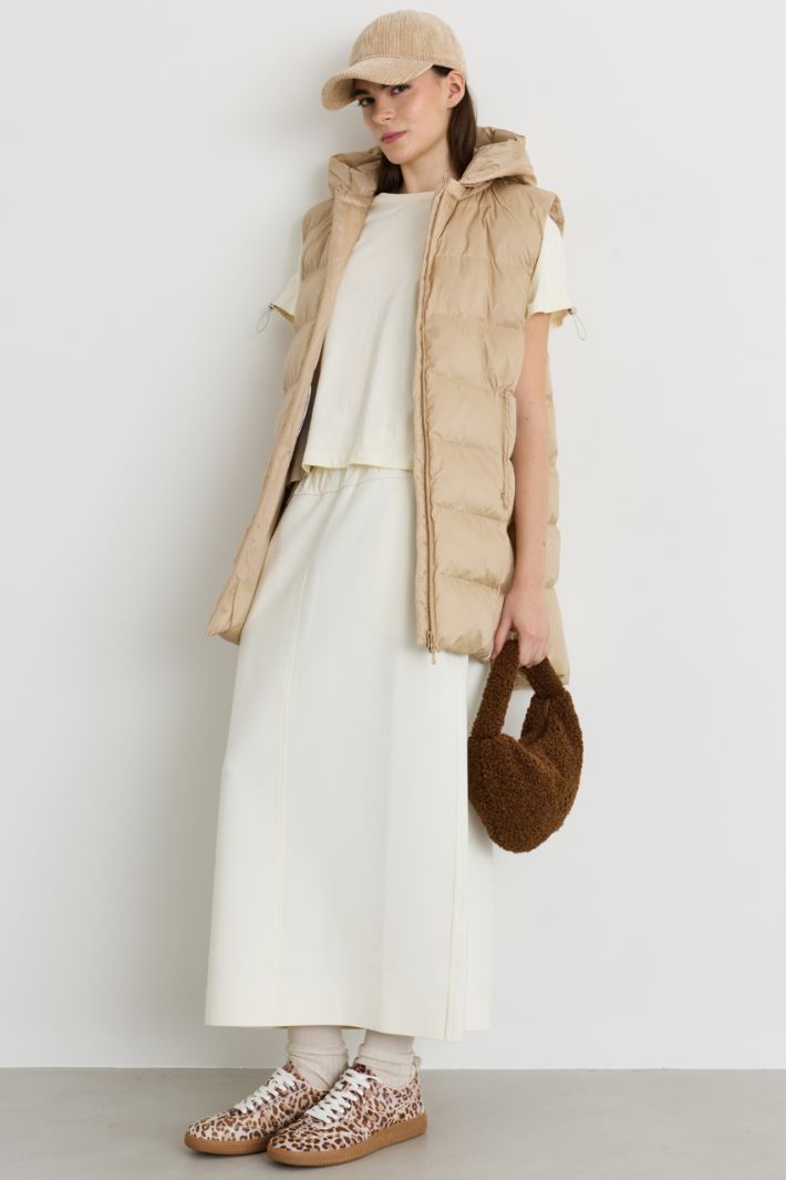 Padded waterproof gilet - CAMEL - Intrend