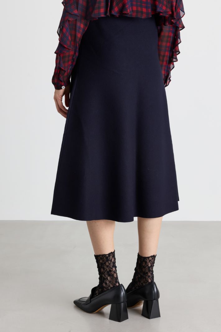Knit midi skirt - BLUE - Intrend - 4