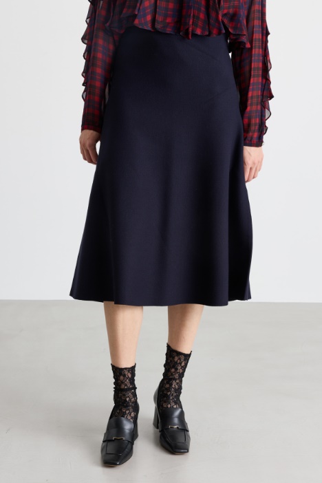 Gonna longuette in maglia