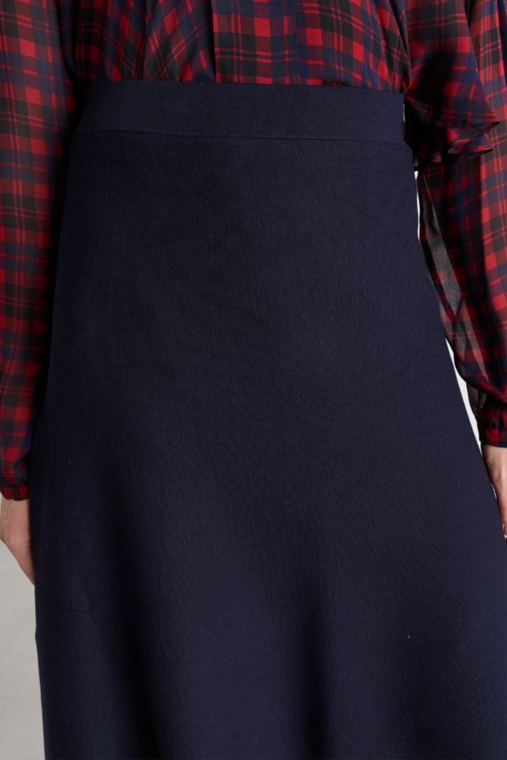 Knit midi skirt - BLUE - Intrend - 3