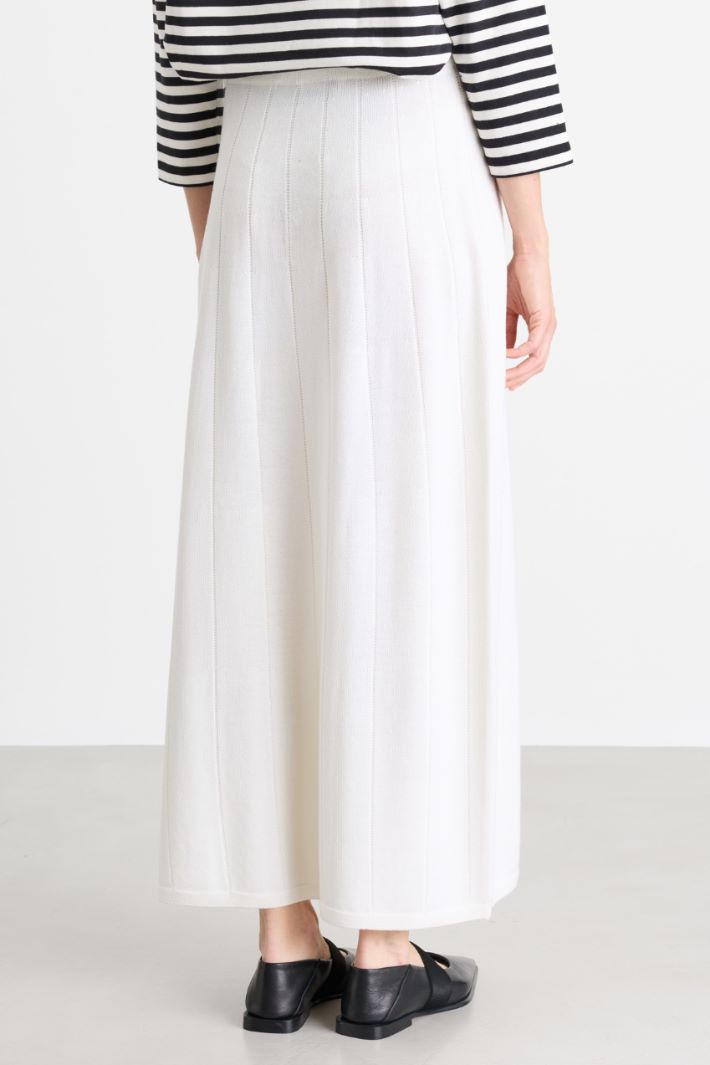 Flat-ribbed wool skirt - WHITE - Intrend - 4