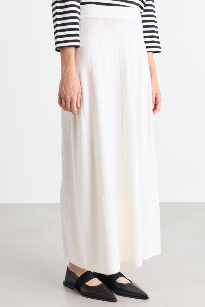 Flat-ribbed wool skirt - WHITE - Intrend - 2