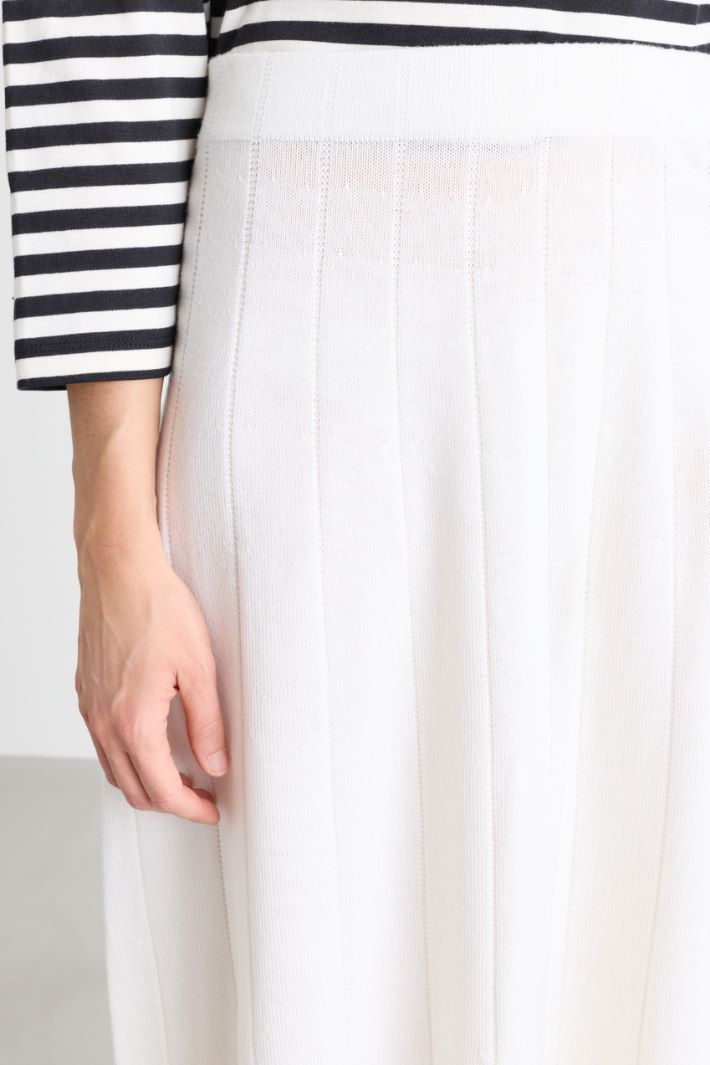 Flat-ribbed wool skirt - WHITE - Intrend - 3