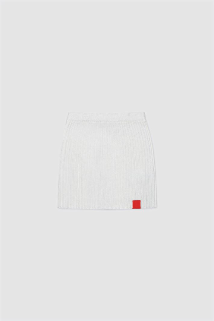 Short knitted skirt - WHITE - Intrend