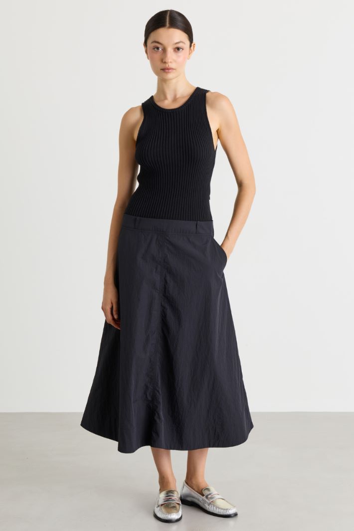 Knit and technical fabric dress - BLACK GREY - Intrend - 2