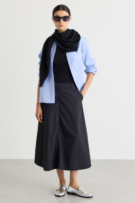 Knit and technical fabric dress - Intrend