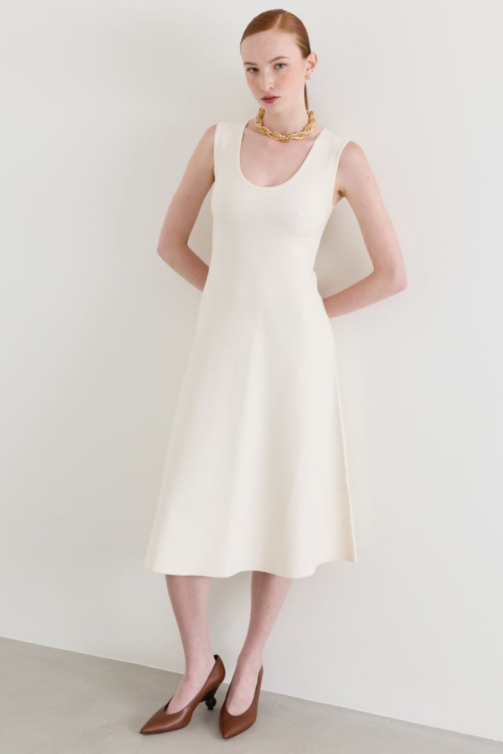 Fitted knit dress - WHITE - Intrend - 2