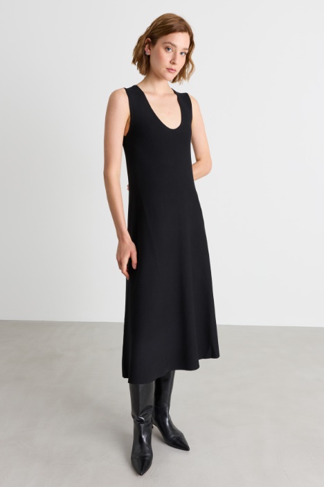 Abito longuette in viscosa stretch
