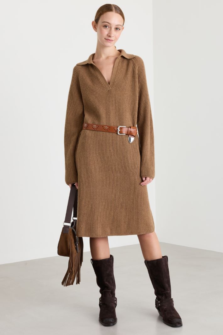 Abito morbido in maglia - CAMMELLO - Intrend