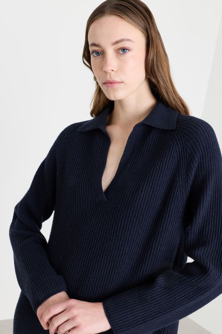 Soft-knit dress - BLUE - Intrend - 3