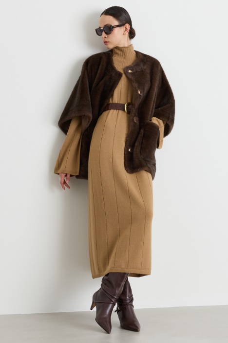 Long flat-rib knit dress - Intrend