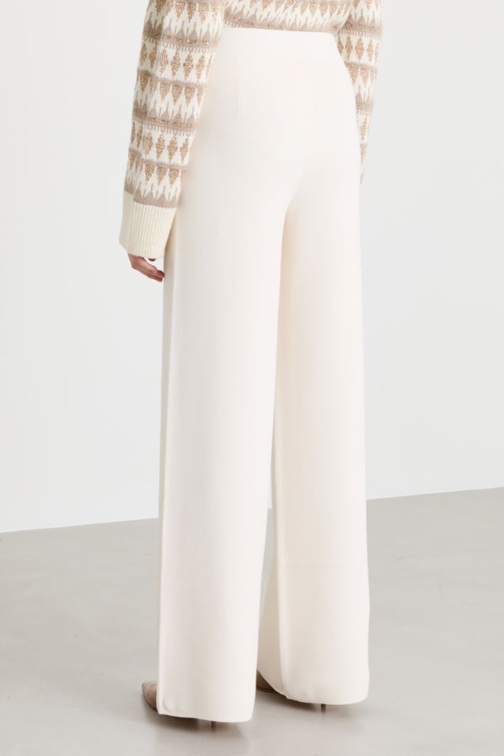 Pantalone largo in maglia - BIANCO - Intrend - 4