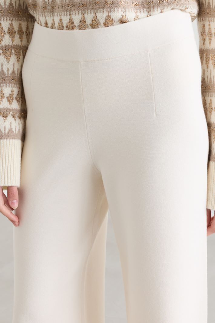 Pantalone largo in maglia - BIANCO - Intrend - 3