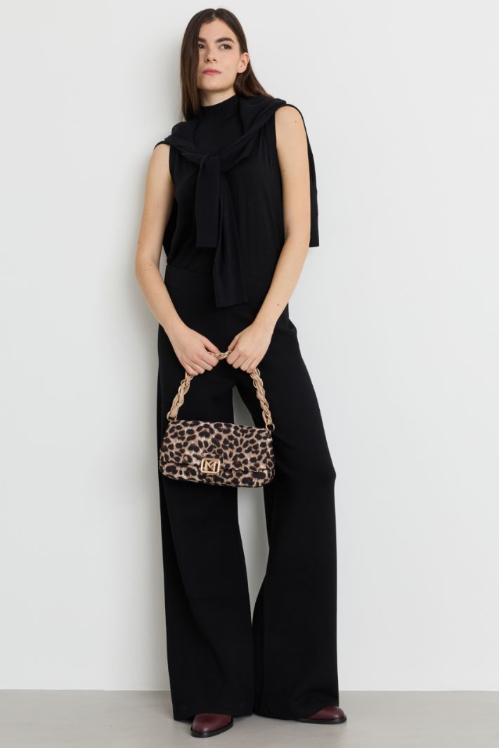 Pantalone largo in maglia - NERO - Intrend