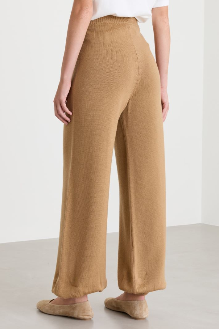 Wool knit joggers - CAMEL - Intrend - 4