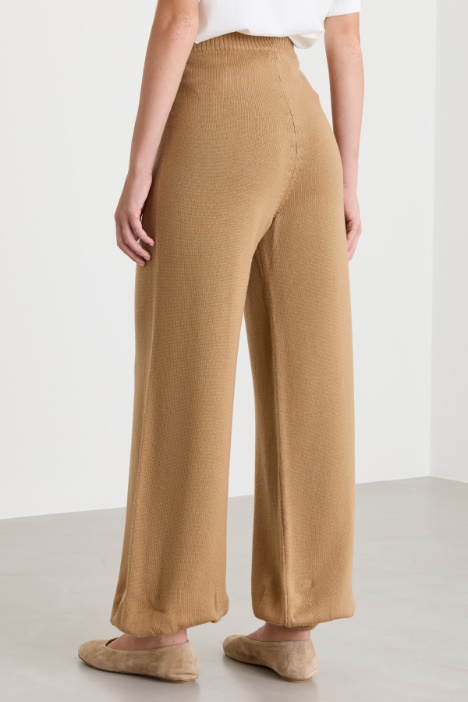 Pantalone jogging in maglia di lana