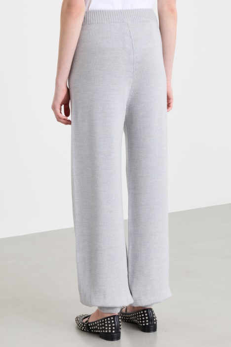 Pantalone jogging in maglia di lana