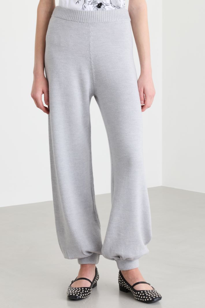Wool knit joggers - GREY - Intrend - 2