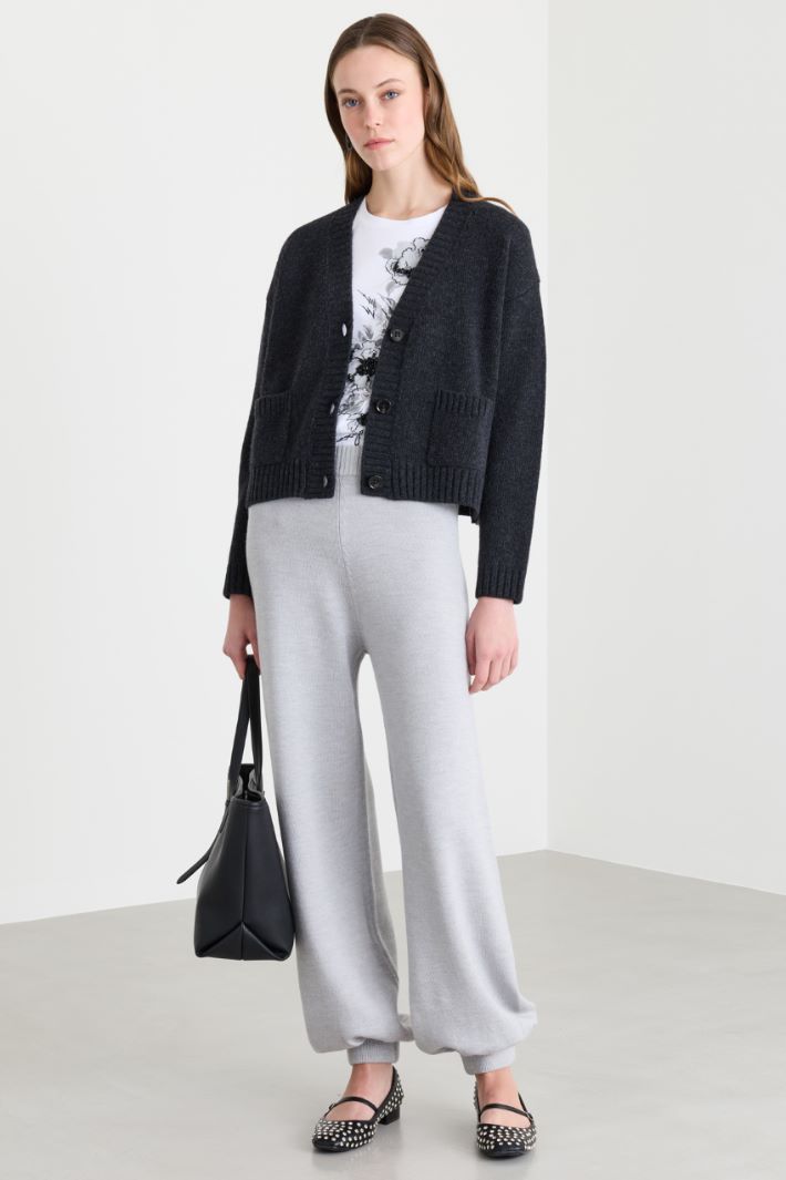 Wool knit joggers - GREY - Intrend