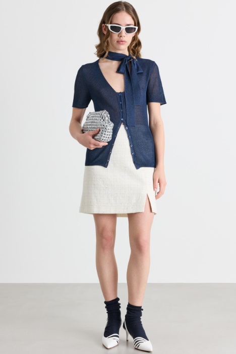Cardigan mit feinem Schal-Detail - Intrend