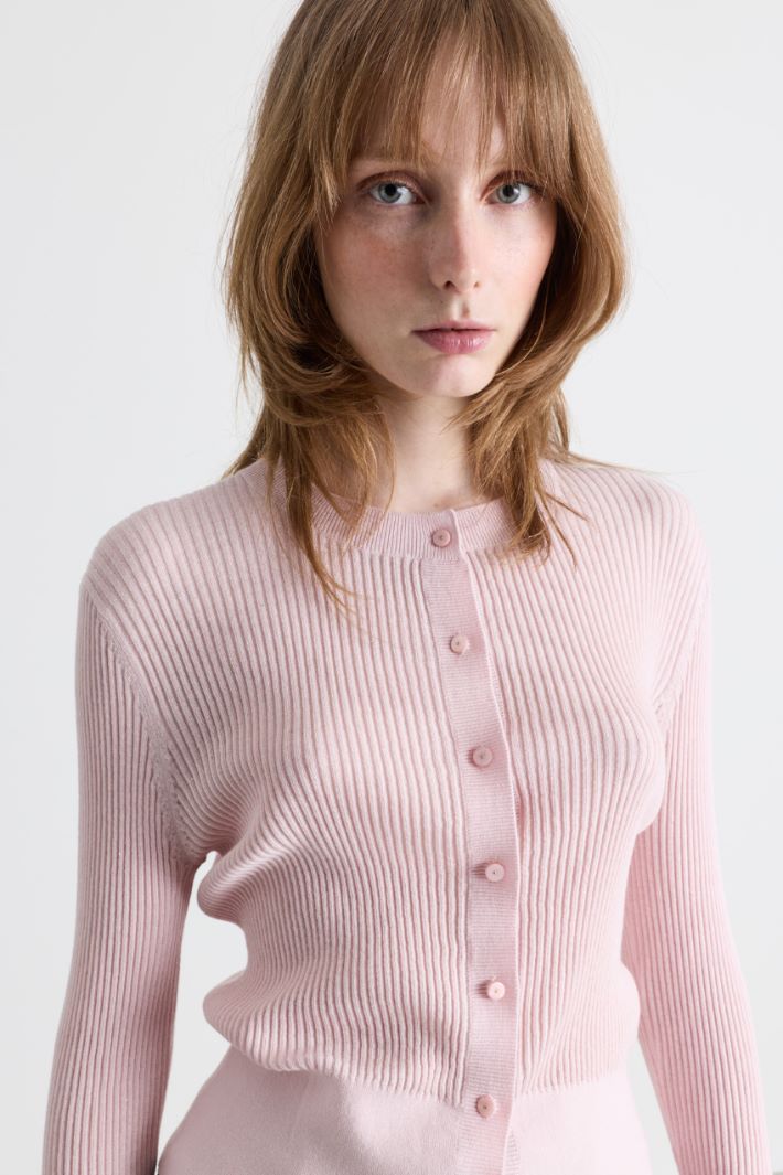 Sequin cardigan - PINK - Intrend - 3