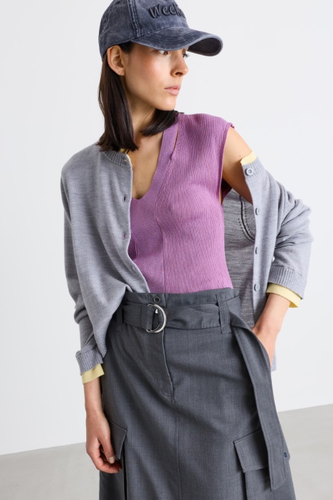 Contrast-trim cardigan - Intrend