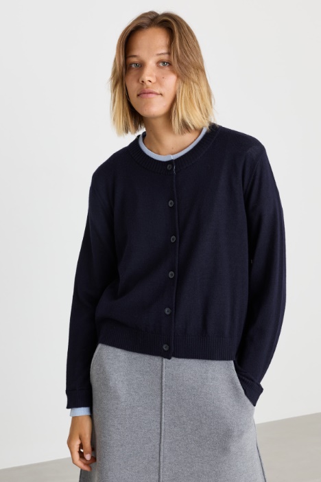 Contrast-trim cardigan - Intrend