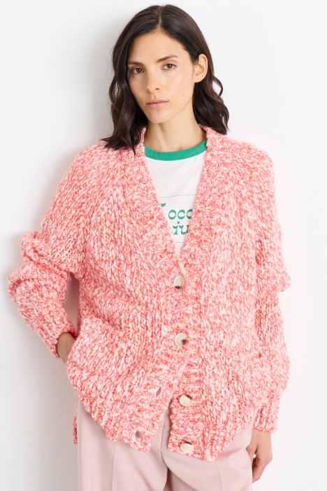 Mouliné cardigan with pockets - Intrend