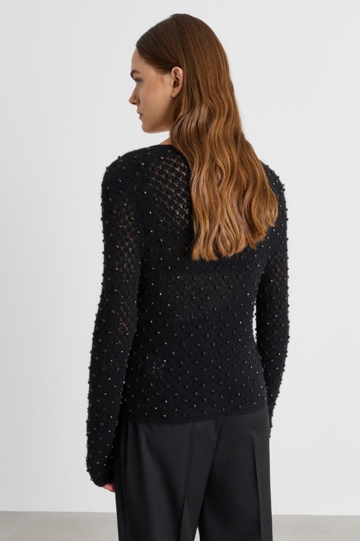 Cardigan à applications bijou - NOIR - Intrend - 4