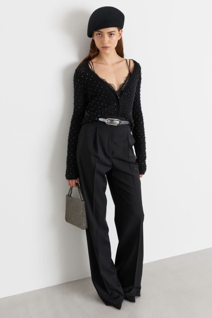Cardigan à applications bijou - NOIR - Intrend