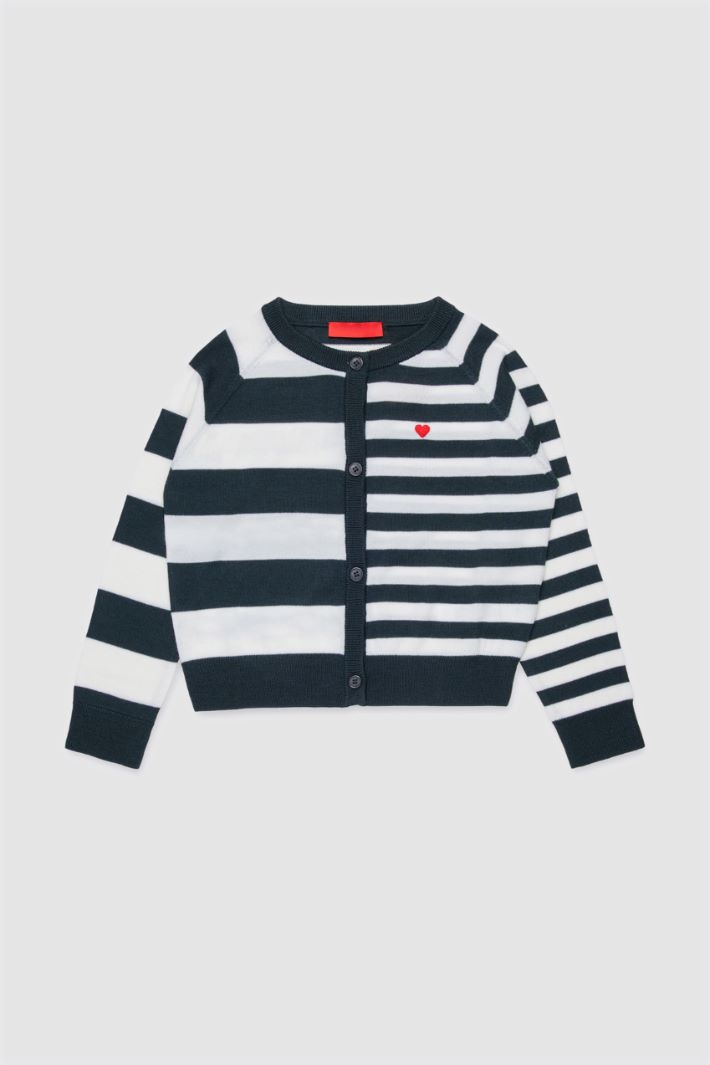 Cardigan a righe - BLU BIANCO - Intrend