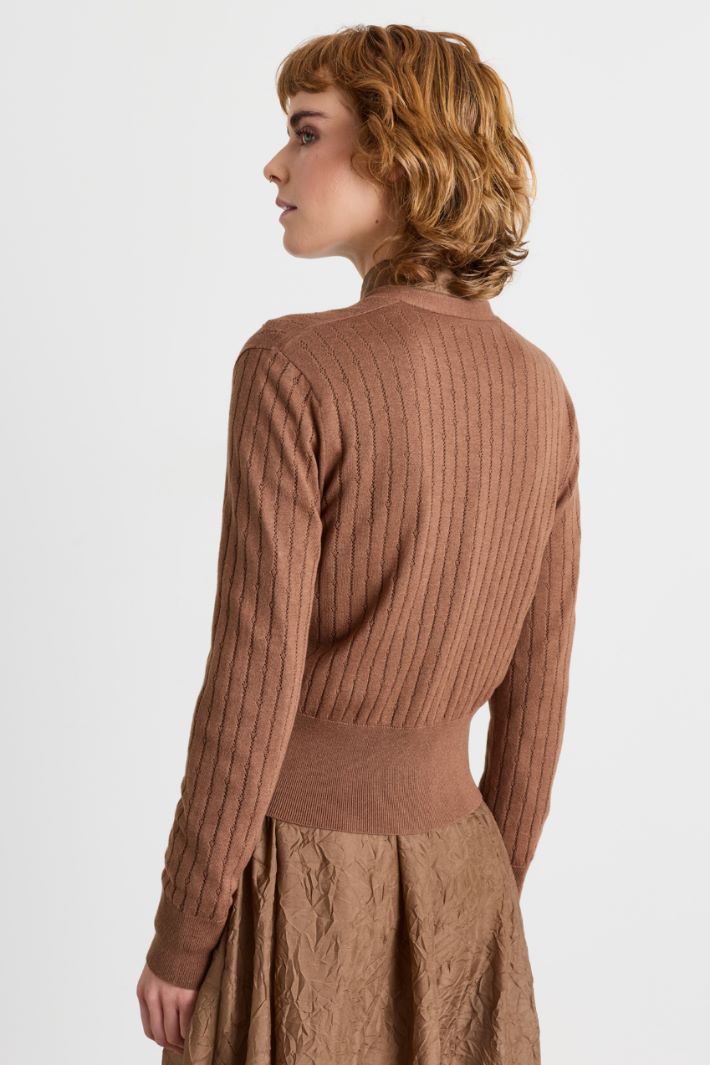 Cardigan con strass - MARRONE - Intrend - 4