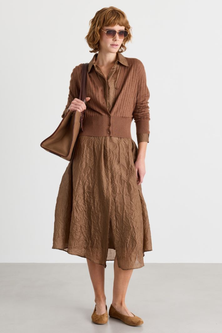 Cardigan con strass - MARRONE - Intrend