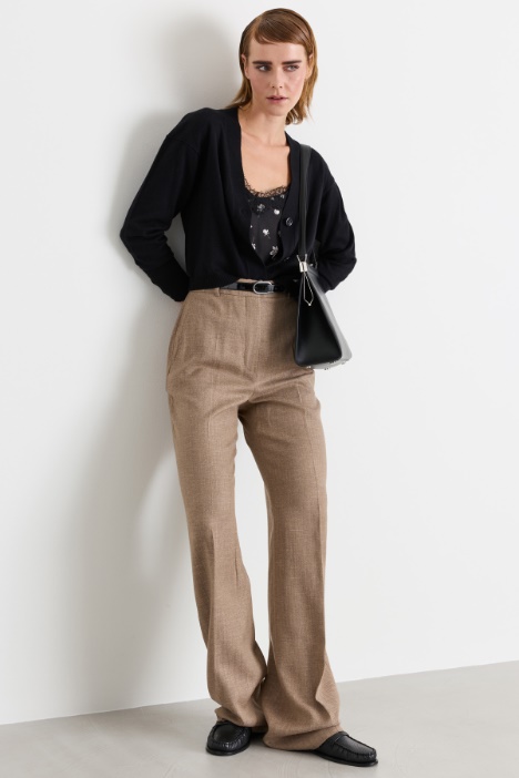 Crop-Cardigan mit hohen Bündchen - Intrend