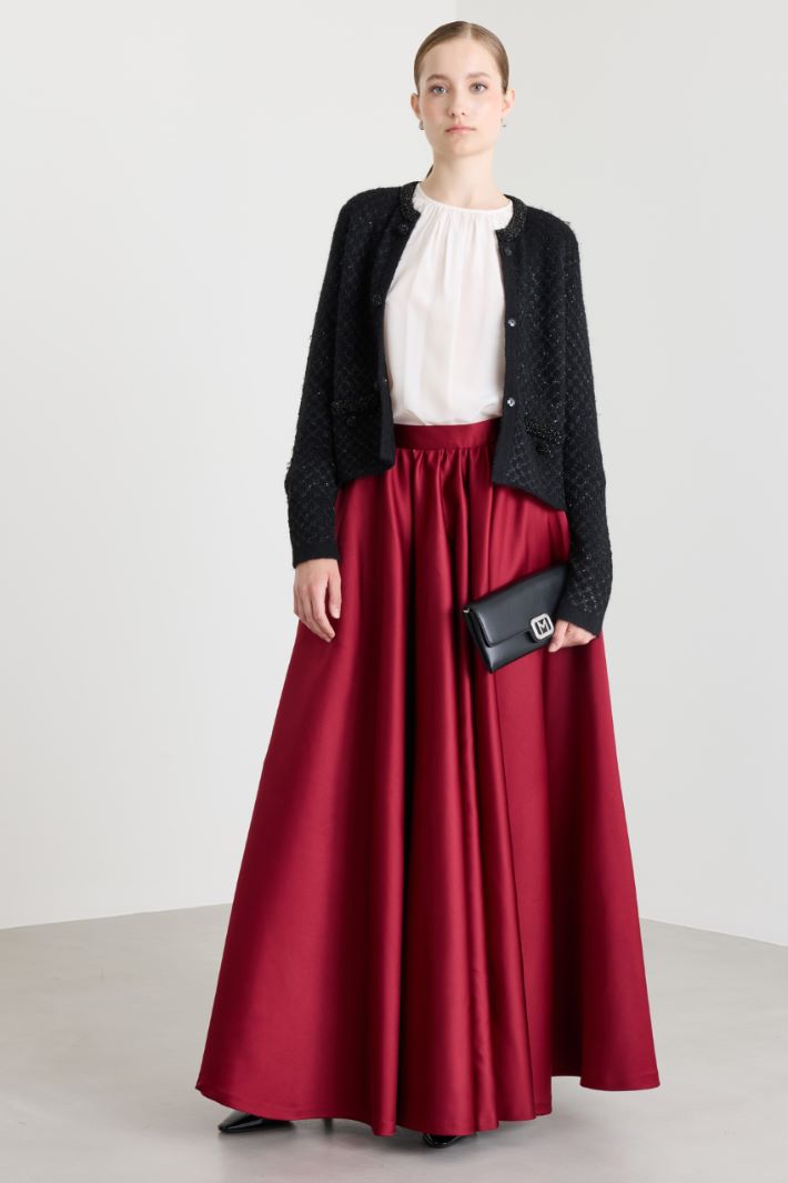 Boxy-Cardigan mit Pailletten - SCHWARZ - Intrend
