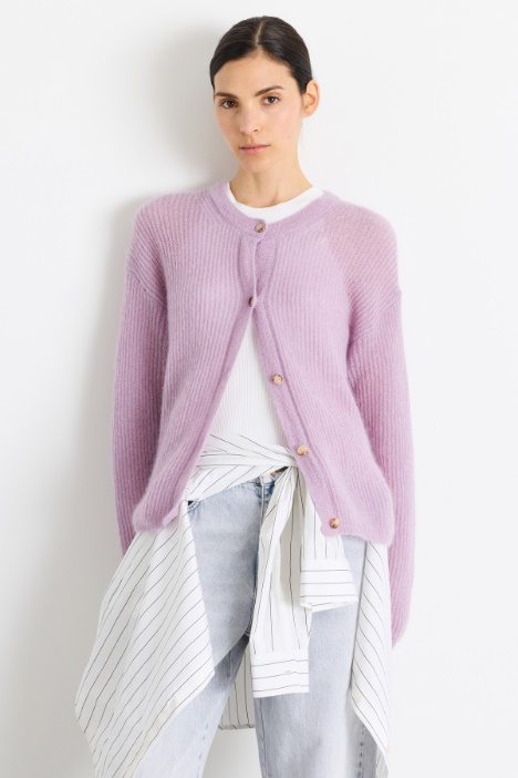 Cardigan en mohair côtelé - Intrend