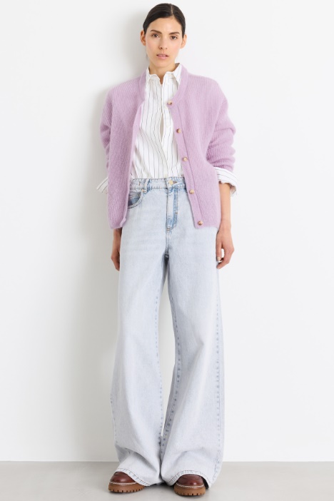 Cardigan aus Mohair in Rippstrick - Intrend