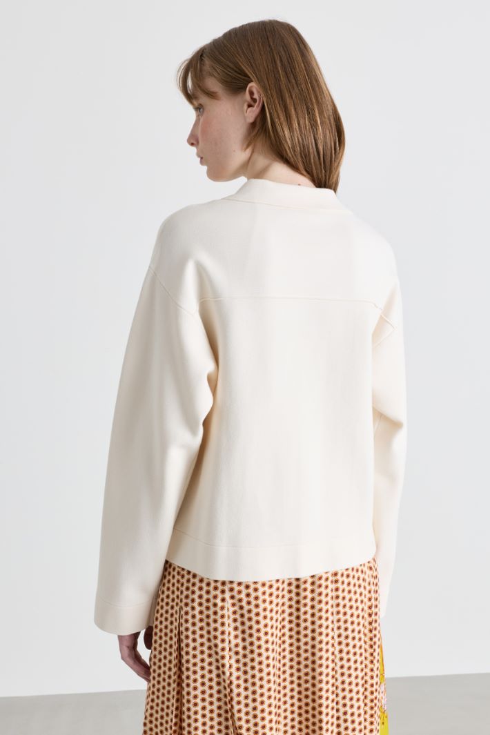Boxy patch-pocket cardigan - WHITE - Intrend - 4