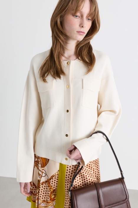 Boxy patch-pocket cardigan - Intrend