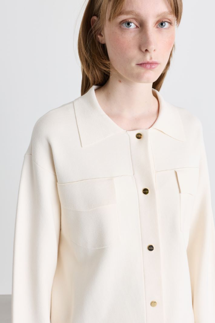 Boxy patch-pocket cardigan - WHITE - Intrend - 3