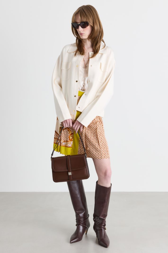 Boxy patch-pocket cardigan - WHITE - Intrend