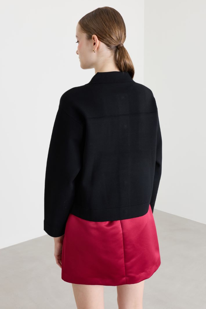 Boxy patch-pocket cardigan - BLACK - Intrend - 4