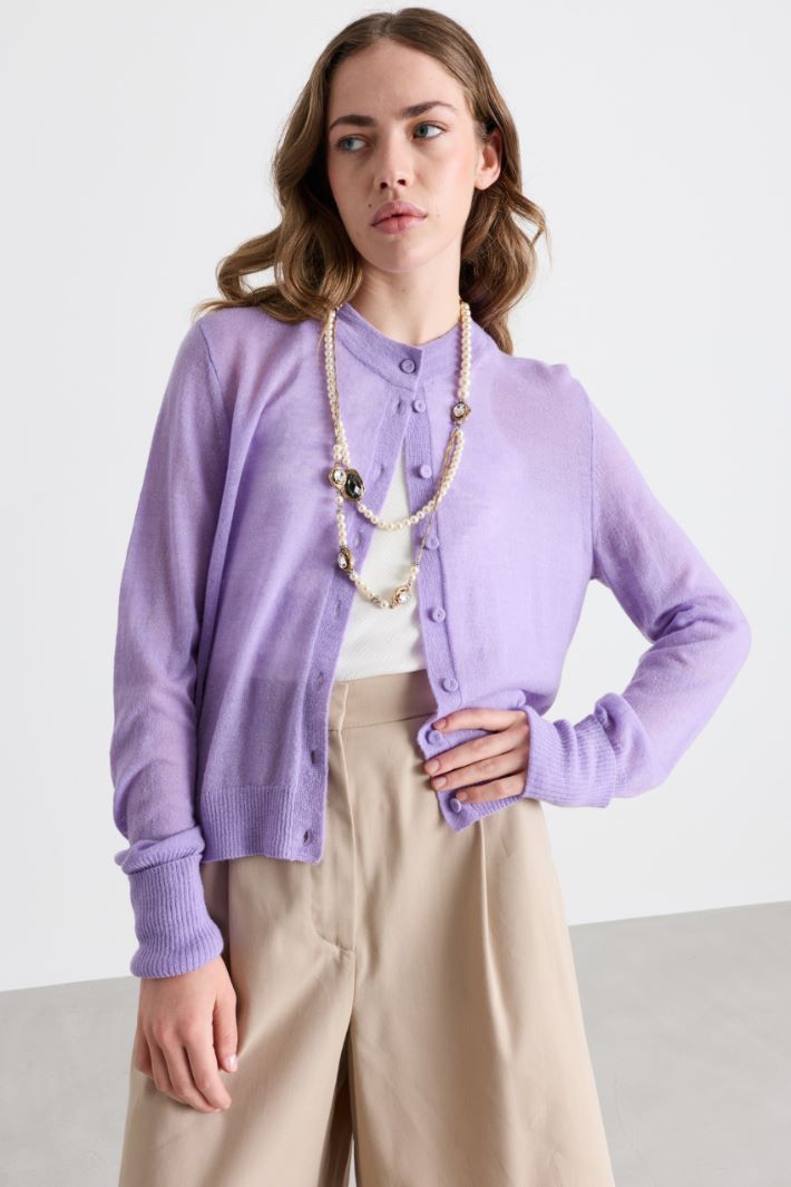 Cardigan mit Knopfleiste - LILA - Intrend - 2