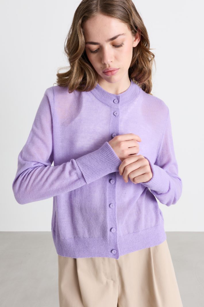 Cardigan mit Knopfleiste - LILA - Intrend - 3