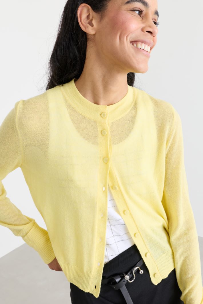 Cardigan mit Knopfleiste - GELB - Intrend - 3
