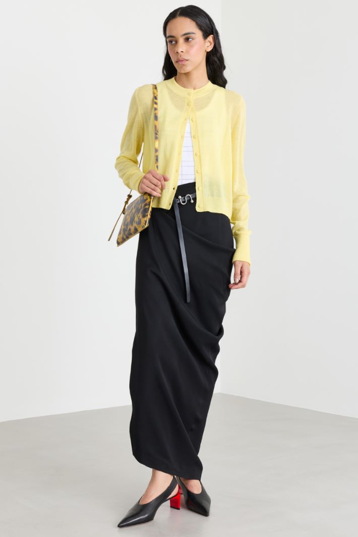 Cardigan mit Knopfleiste - GELB - Intrend
