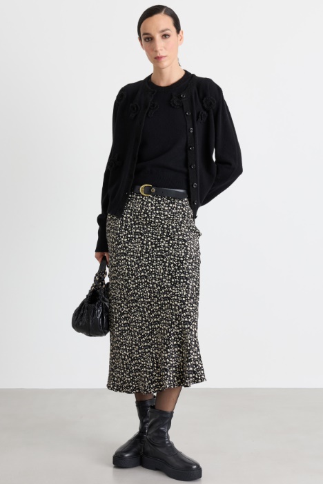 Cardigan mit floralen Applikationen - Intrend